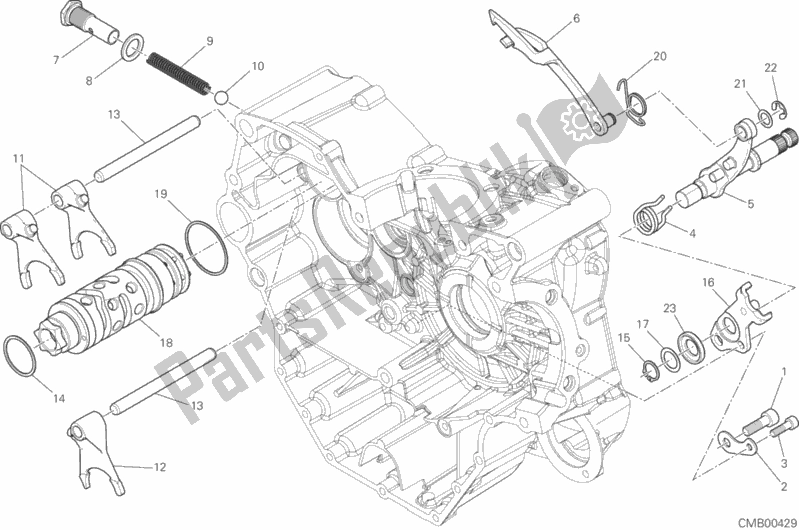 Todas las partes para Shift Cam - Horquilla de Ducati Hypermotard LS Thailand 821 2015